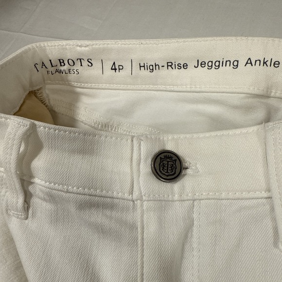 JEANS SKINNY JEGGINGS Talbots WOMENS 4P White Stretch Denim Mid Rise Jegging‎ - Picture 3 of 8